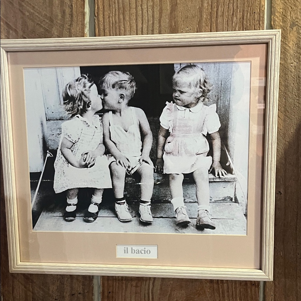The Kiss Il Bacio' Baldwin Bruwell’s Collection Framed Print 19” X 17”